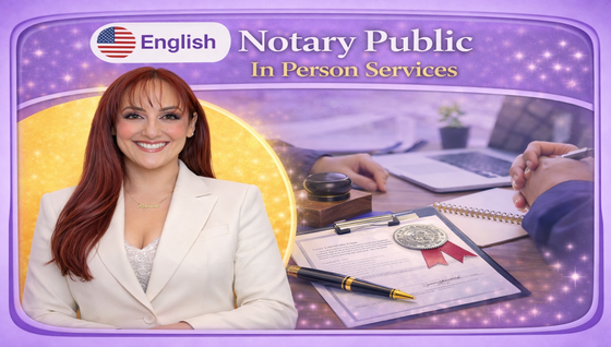 English Notary Services- IN PERSON - Austin, TX.